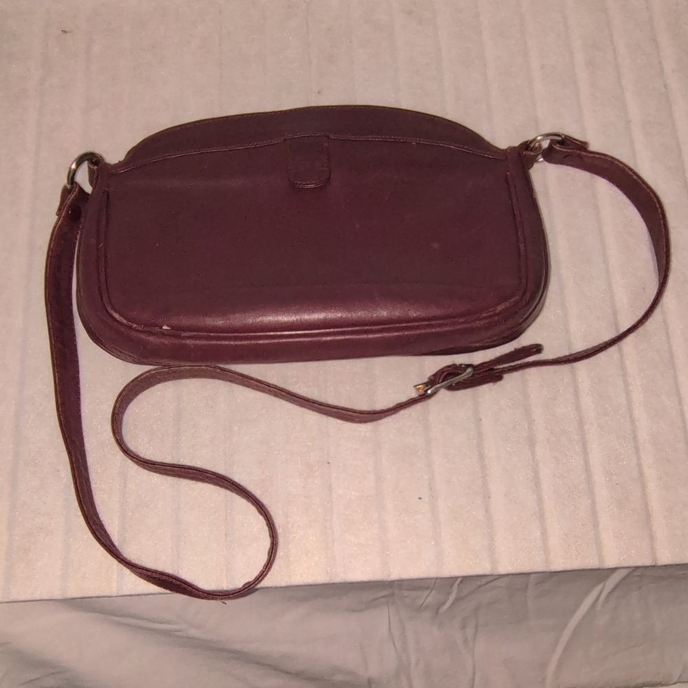 Peck &‎ Peck Burgundy Shoulder Bag with Zipper Accents & Silver Hardware